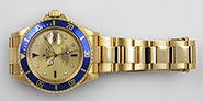 Rolex Oyster Perpetual Submariner 16618 18K Champagne Serti Diamond Dial