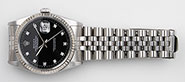 Rolex Oyster Perpetual DateJust 16234 - Gloss Black Diamond Dial