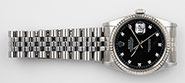 Rolex Oyster Perpetual DateJust 16234 - Gloss Black Diamond Dial