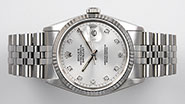 Rolex Oyster Perpetual DateJust 16234 - Metallic Silver Diamond Dial