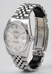 Rolex Oyster Perpetual DateJust 16234 - Metallic Silver Diamond Dial