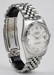 Rolex Oyster Perpetual DateJust 16234 - Metallic Silver Diamond Dial