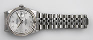 Rolex Oyster Perpetual DateJust 16234 - Metallic Silver Diamond Dial