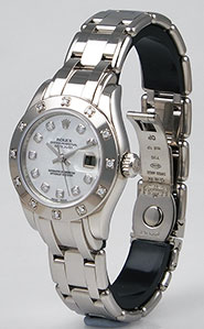 Ladies Rolex Oyster Perpetual DateJust PearlMaster 80319 - Factory Original Diamond MOP Mother Pearl Dial Diamond Bezel