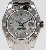 Ladies Rolex Oyster Perpetual DateJust PearlMaster 80319 - Factory Original Diamond MOP Mother Pearl Dial Diamond Bezel