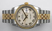 Rolex Oyster Perpetual DateJust 116233 - White Roman Numeral Pyramid Dial