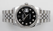 Rolex Oyster Perpetual DateJust 116234 - Black Factory Diamond-Set Dial