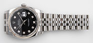 Rolex Oyster Perpetual DateJust 116234 - Black Factory Diamond-Set Dial