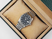 Rolex Oyster Perpetual DateJust 16234 - Gloss Black Factory Diamond Dial