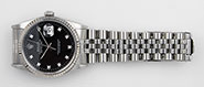 Rolex Oyster Perpetual DateJust 16234 - Gloss Black Factory Diamond Dial