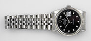 Rolex Oyster Perpetual DateJust 16234 - Gloss Black Factory Diamond Dial