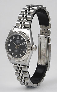 Rolex Oyster Perpetual DateJust 69174 - Gloss Black Factory Diamond Dial