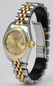 Ladies Rolex Oyster Perpetual DateJust 18K/SS Champagne Dial 179173