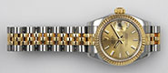 Ladies Rolex Oyster Perpetual DateJust 18K/SS Champagne Dial 179173