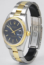 Rolex Oyster Perpetual Date 15223 - Dark Blue Gilt Dial