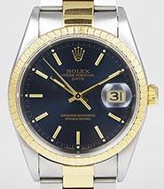 Rolex Oyster Perpetual Date 15223 - Dark Blue Gilt Dial