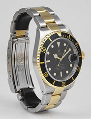 Rolex Oyster Perpetual Submariner 16613 18K/SS Black Dial Black Bezel