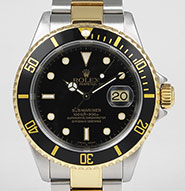 Rolex Oyster Perpetual Submariner 16613 18K/SS Black Dial Black Bezel