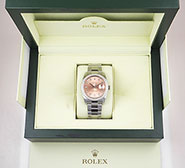 Rolex Oyster Perpetual DateJust 116244 - Salmon Pink Factory Diamond-Set Dial Bezel