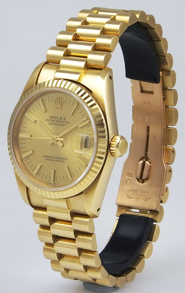 ødemark sten del Mid-Size Rolex Oyster Perpetual DateJust 68278 - Original Purchase Receipt  - Champagne Dial (1984)
