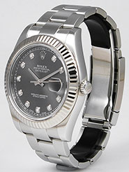 Rolex Oyster Perpetual DateJust II 41mm - 116334 - Factory Rhodium Diamond-Set Dial