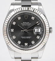 Rolex Oyster Perpetual DateJust II 41mm - 116334 - Factory Rhodium Diamond-Set Dial