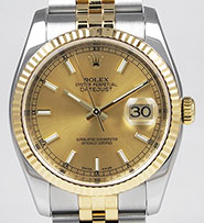 Rolex Oyster Perpetual DateJust 36mm - 116233 - Champagne Gold Dial