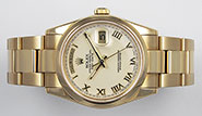Rolex Oyster Perpetual Day-Date 118208 - Ivory White Roman Numeral Dial