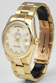 Rolex Oyster Perpetual Day-Date 118208 - Ivory White Roman Numeral Dial