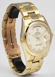 Rolex Oyster Perpetual Day-Date 118208 - Ivory White Roman Numeral Dial