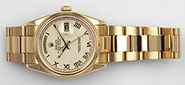 Rolex Oyster Perpetual Day-Date 118208 - Ivory White Roman Numeral Dial