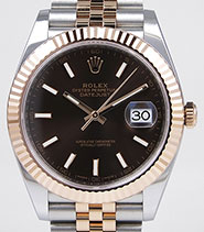 Rolex Oyster Perpetual DateJust 41mm 18K/SS Everose Gold - 126331 - Chocolate Dial