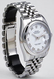 Rolex Oyster Perpetual DateJust 116200 - White Roman Dial