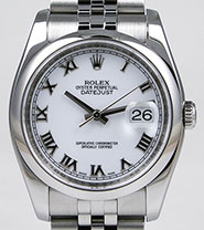 Rolex Oyster Perpetual DateJust 116200 - White Roman Dial