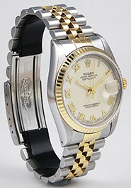 Rolex Oyster Perpetual DateJust 16233 - White Ivory Roman Numeral Dial