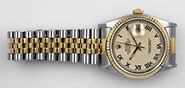 Rolex Oyster Perpetual DateJust 16233 - White Ivory Roman Numeral Dial