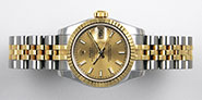 Ladies Rolex Oyster Perpetual DateJust 18K/SS Champagne Dial 179173