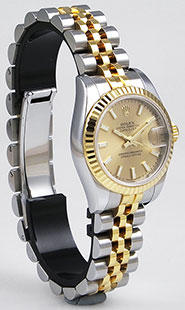 Ladies Rolex Oyster Perpetual DateJust 18K/SS Champagne Dial 179173