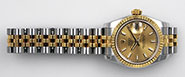 Ladies Rolex Oyster Perpetual DateJust 18K/SS Champagne Dial 179173