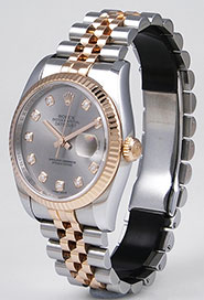 Rolex Oyster Perpetual DateJust 16233 - Champagne Diamond Dial