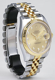 Rolex Oyster Perpetual DateJust 16233 - Champagne Diamond Dial