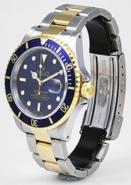 Rolex Oyster Perpetual Submariner 16613 18K/SS Black Dial Black Bezel