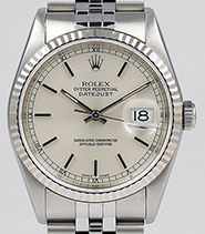 Rolex Oyster Perpetual DateJust 16234 - Silver Dial