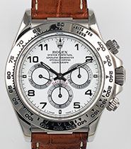 Rolex Oyster Perpetual Zenith Daytona 18K White Gold 16519 White Dial